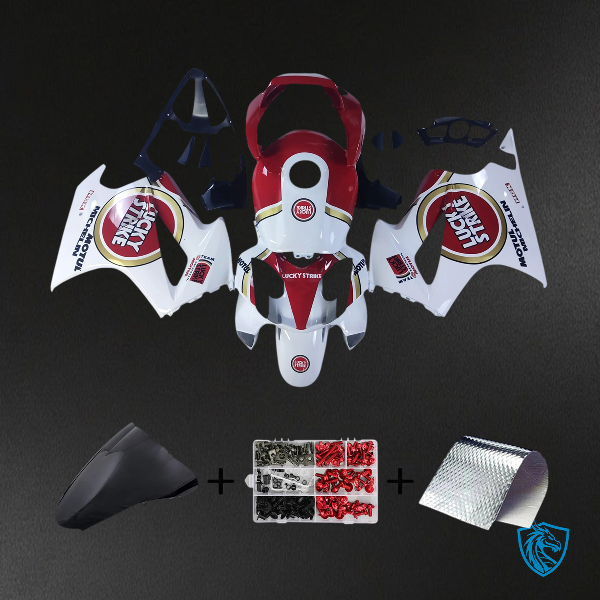 Honda VFR800 (2002-2013) White & Red - Fairing Kit