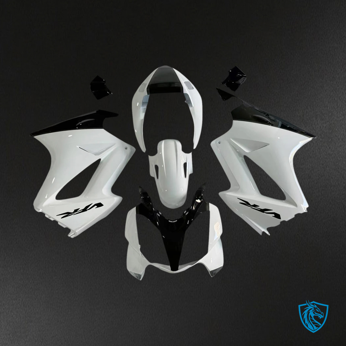 Honda VFR800 (2002-2013) White & Black - Fairing Kit