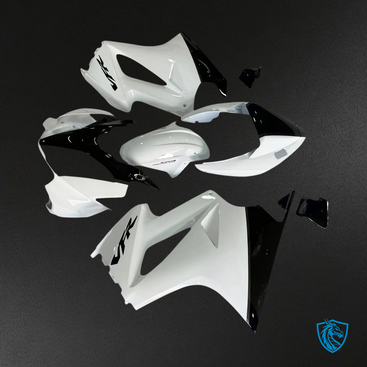 Honda VFR800 (2002-2013) White & Black - Fairing Kit