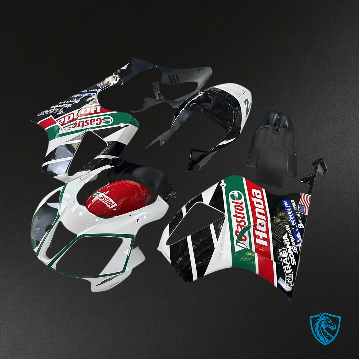 Honda VTR1000 RC51 (2000-2006) Multicolor Castrol - Fairing Kit