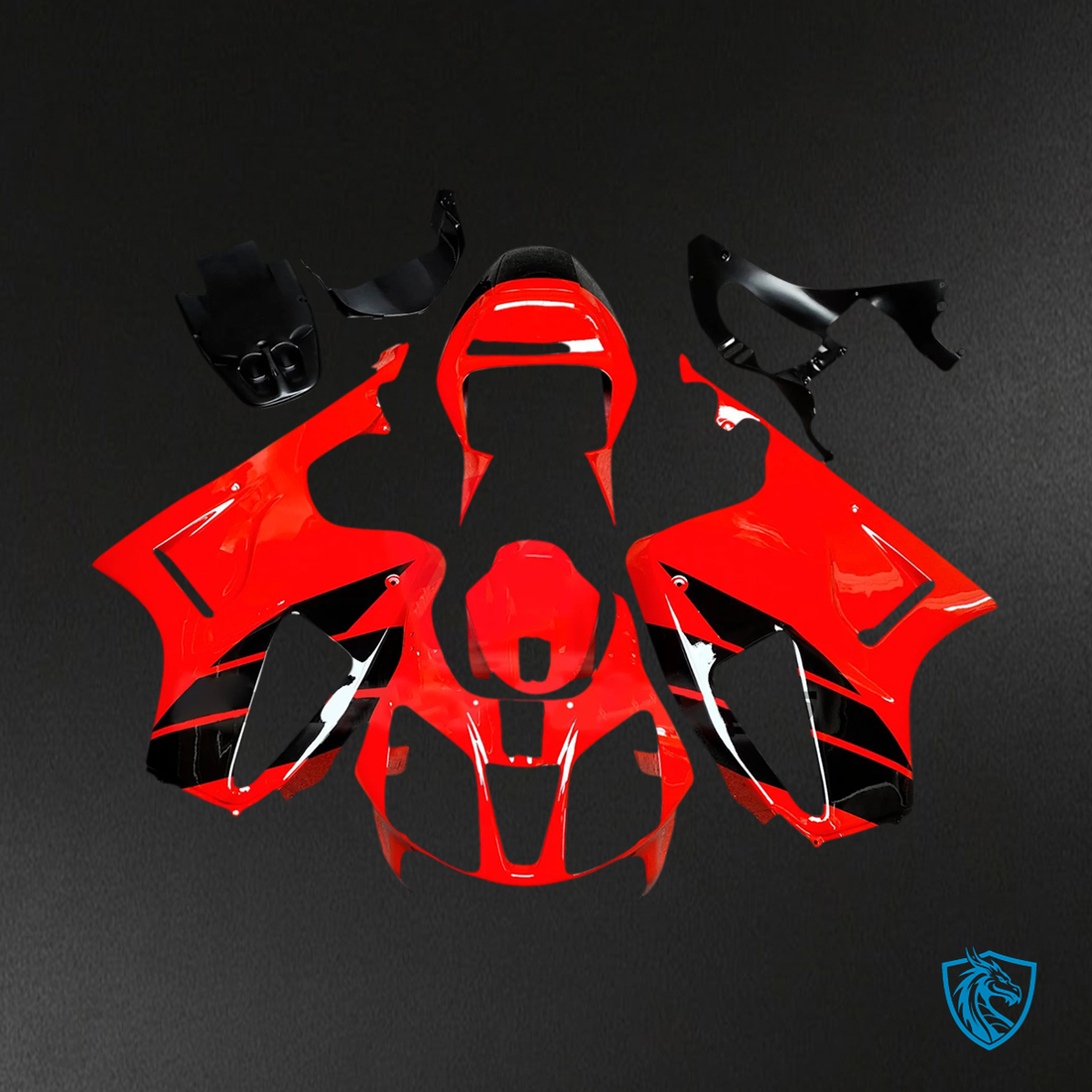 Honda VTR1000 RC51 (2000-2006) Red & Black - Fairing Kit