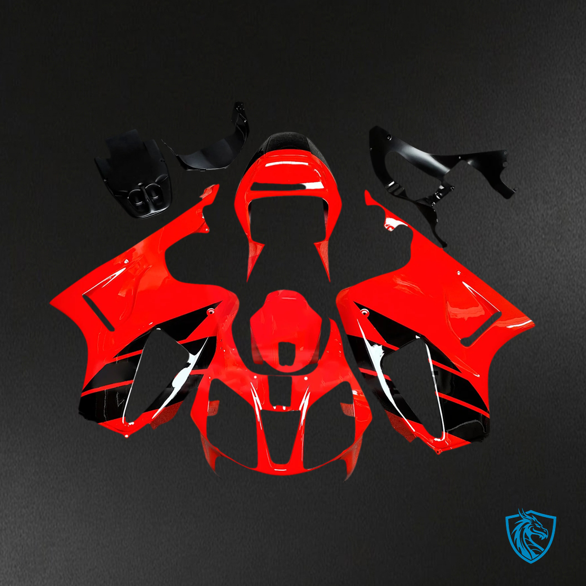 Honda VTR1000 RC51 (2000-2006) Red & Black - Fairing Kit