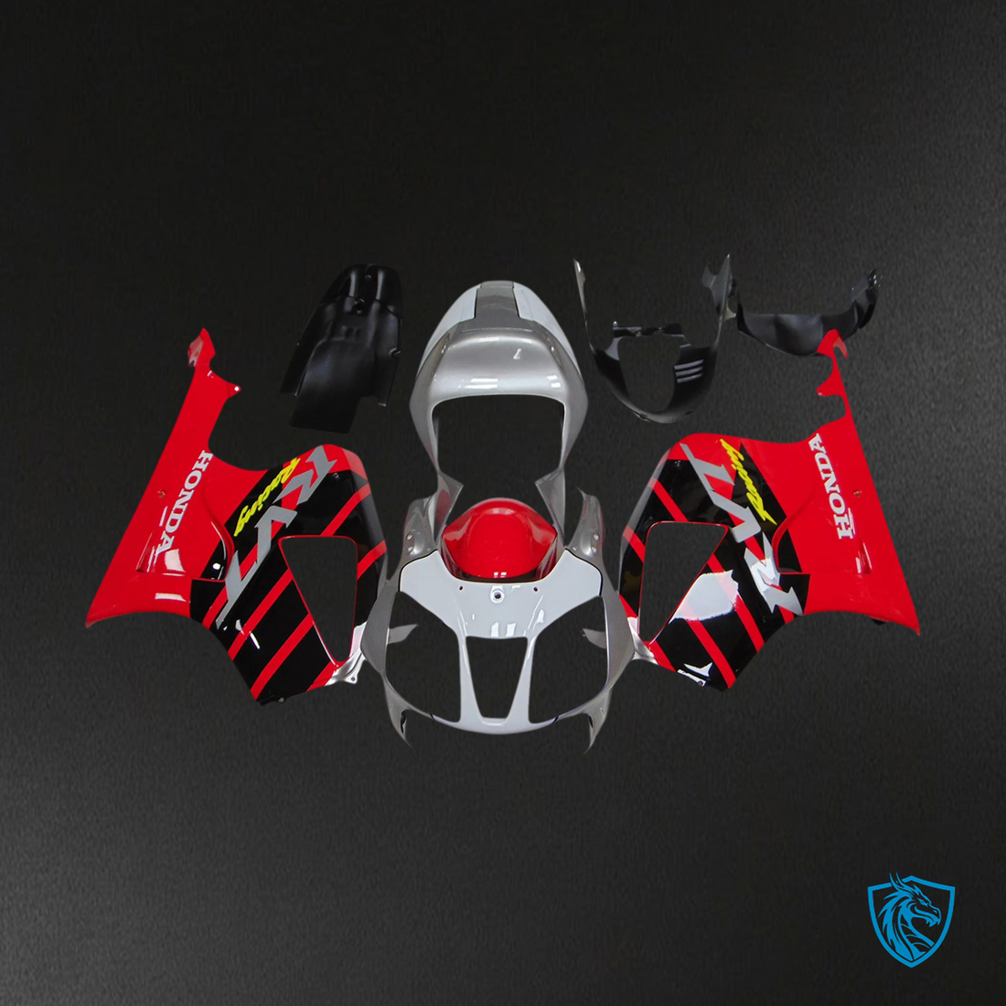Honda VTR1000 RC51 (2000-2006) Red & Sliver  Fairing Kit