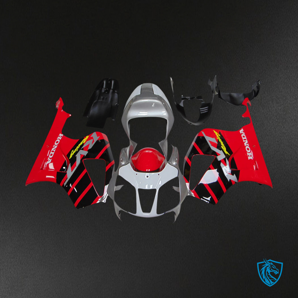 Honda VTR1000 RC51 (2000-2006) Red & Sliver  Fairing Kit