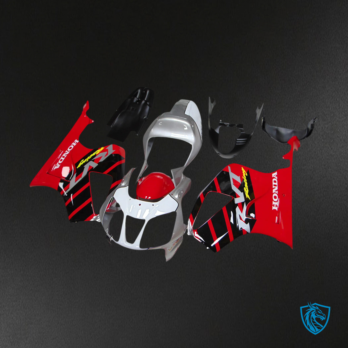 Honda VTR1000 RC51 (2000-2006) Red & Sliver  Fairing Kit