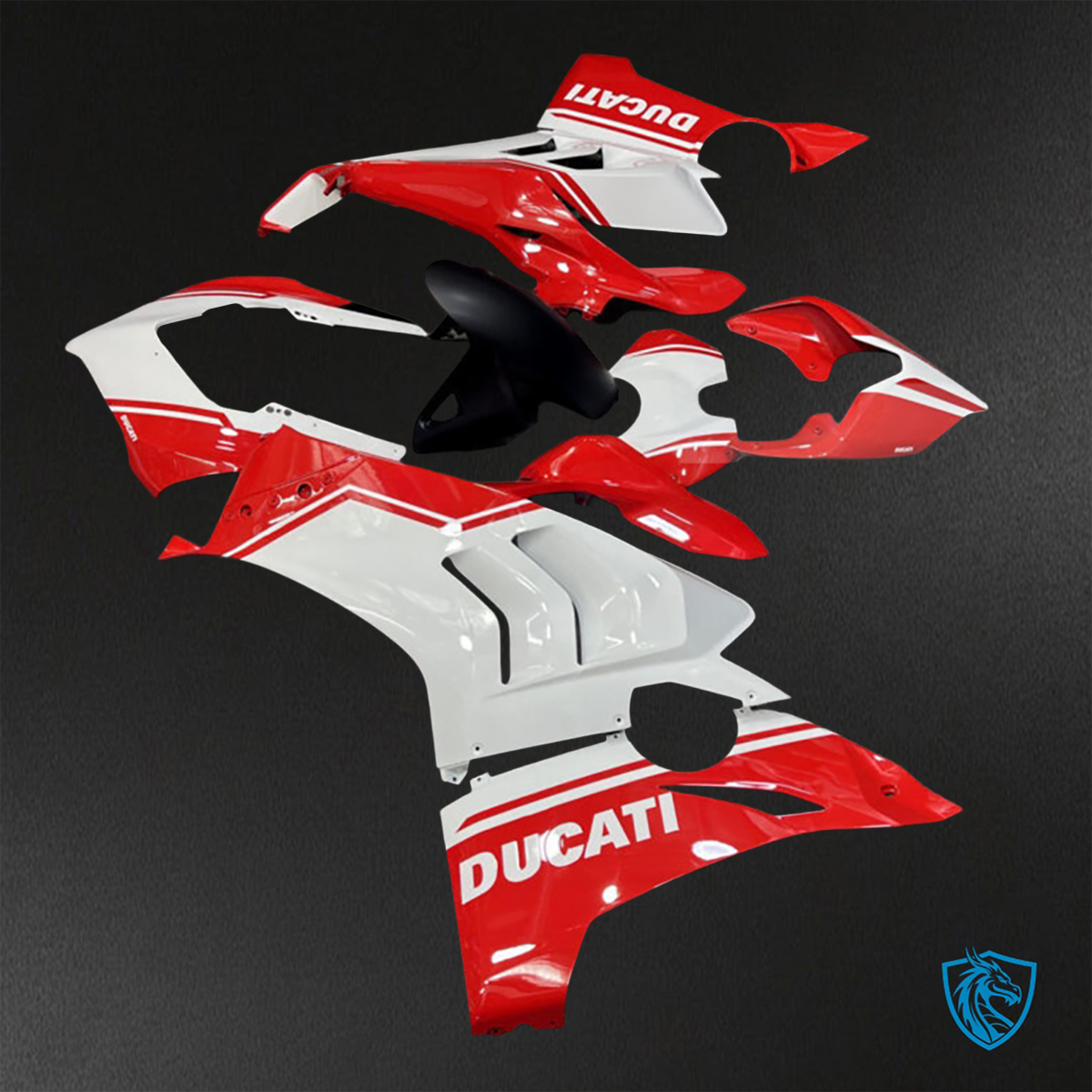 Ducati Panigale V4/V4S (2020-2021) Gloss Red & White - Custom ABS Fairing Kit