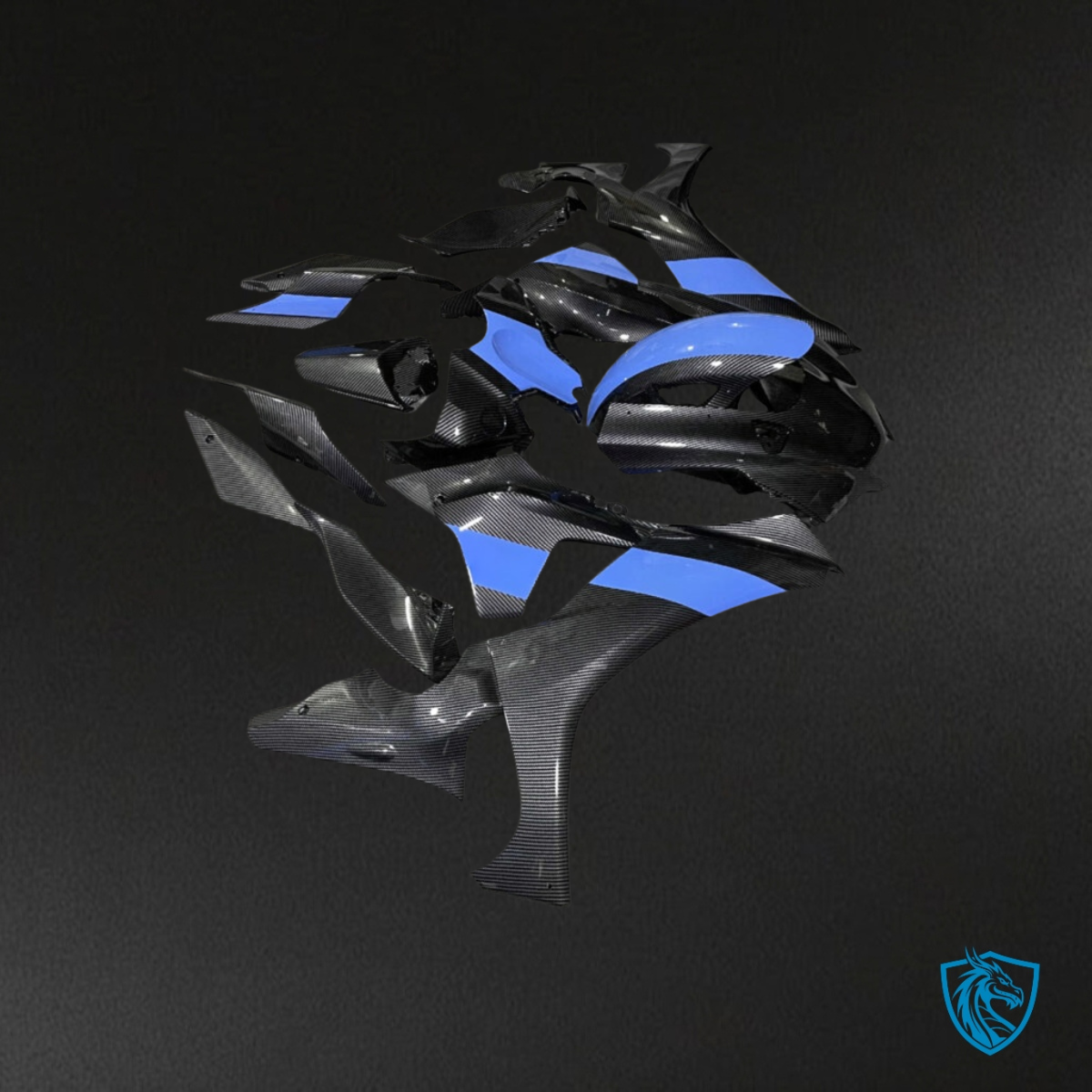 Yamaha R1 (2020-2025) Blue & Black Carbon Fiber Style Fairing Kit | ABS Bodywork