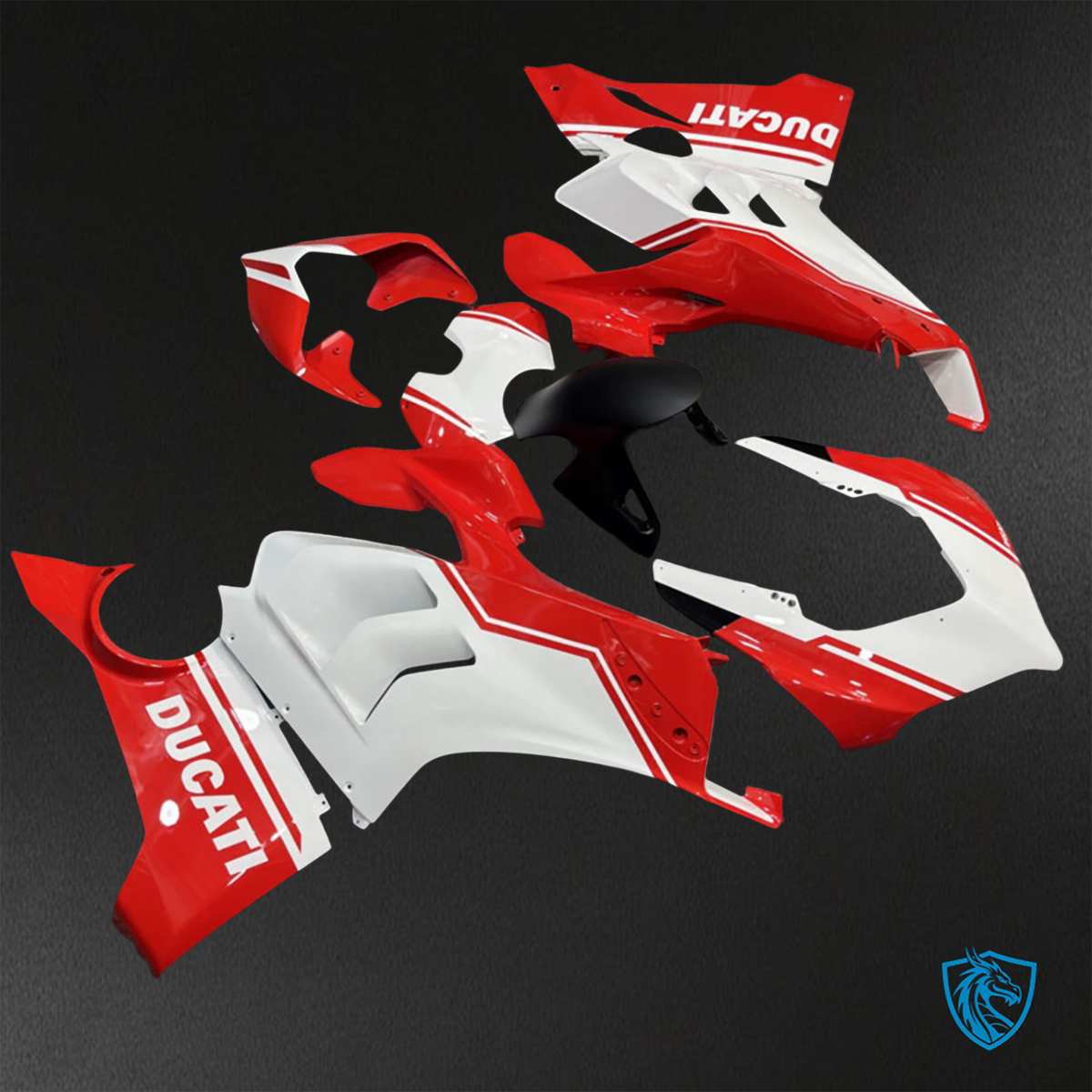 Ducati Panigale V4/V4S (2020-2021) Gloss Red & White - Custom ABS Fairing Kit