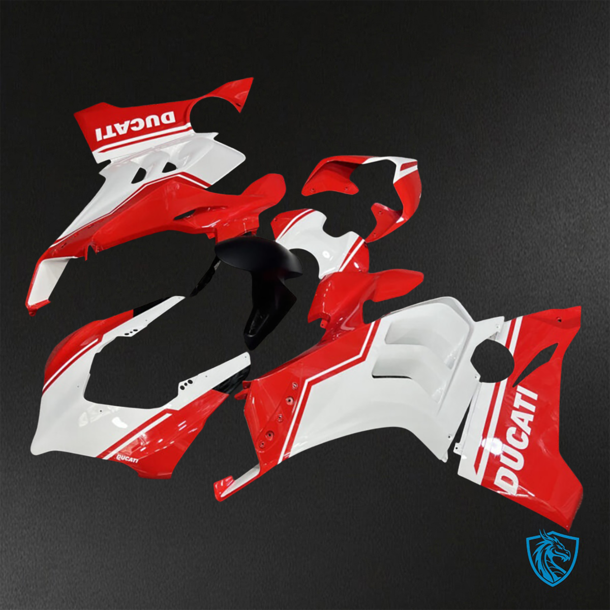 Ducati Panigale V4/V4S (2020-2021) Gloss Red & White - Custom ABS Fairing Kit