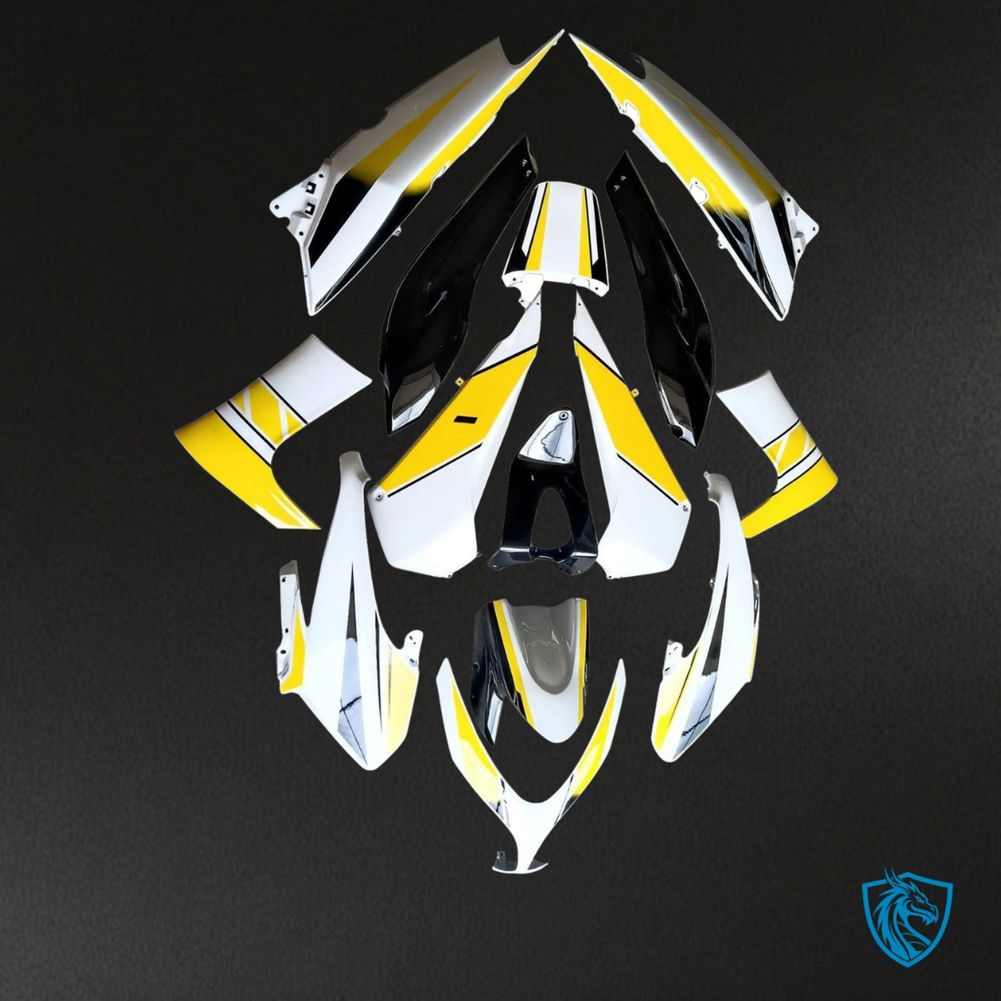 Yamaha Tmax500 (2008-2012) White, Yellow & Black - Custom ABS Fairing Kit