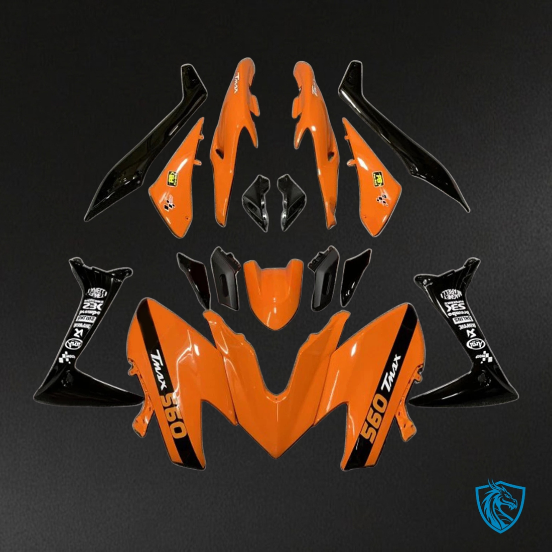 Yamaha TMAX560 (2019-2021) Orange & Black Fairing Kit - Aftermarket ABS Bodywork