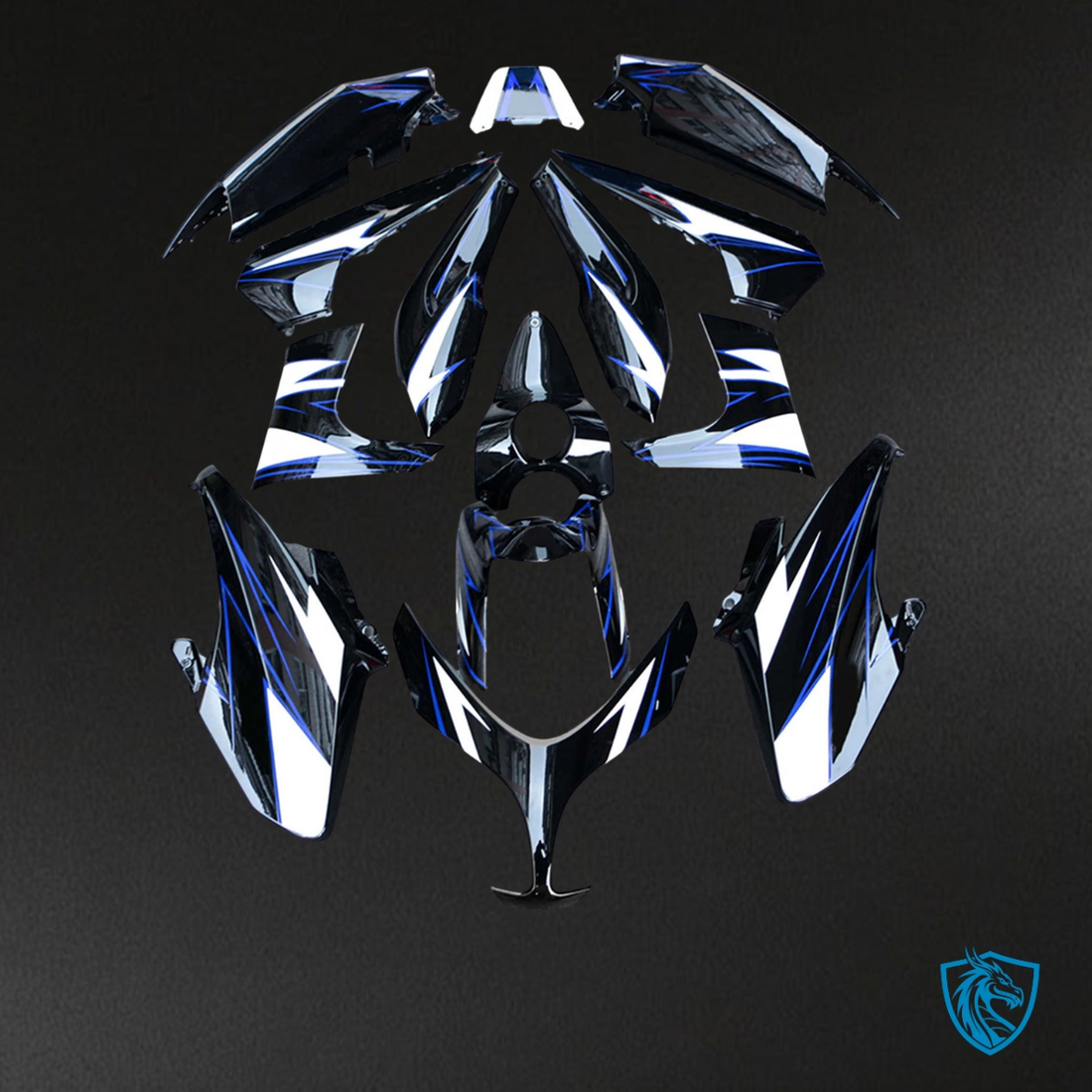 Yamaha TMAX560 (2019-2021) Gloss Black & Blue Fairing Kit | ABS Bodywork