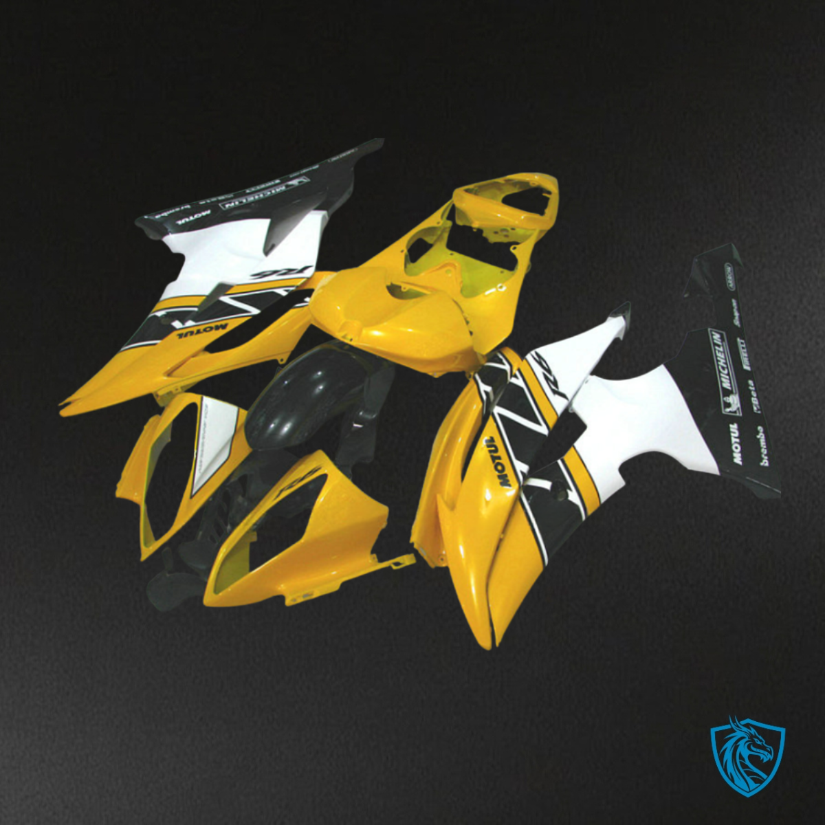 Yamaha YZF R6 (2008-2016) Yellow, White & Black - Custom ABS Fairing Kit