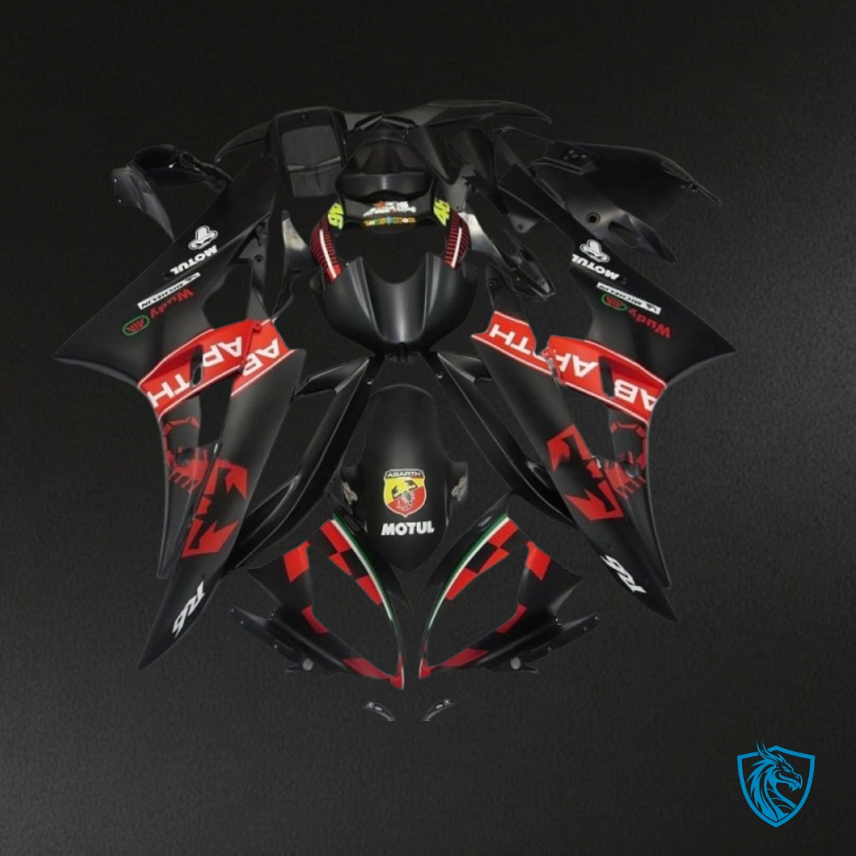 Yamaha YZF R6 (2006-2007) Black & Red Fairing Kit - Aftermarket ABS Bodywork
