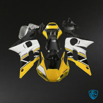Yamaha YZF R6 (1999-2002) Yellow, Black & White - Custom ABS Fairing Kit