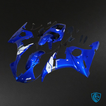 Yamaha YZF R6 (2004-2005) Blue & White with Logo - MERGEment Motorcycle Fairings Kit