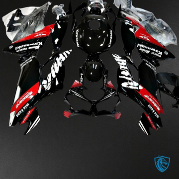 Kawasaki ZX-6R ZX636 (2019-2020) Black & Red Logos - Custom ABS Fairing Kit