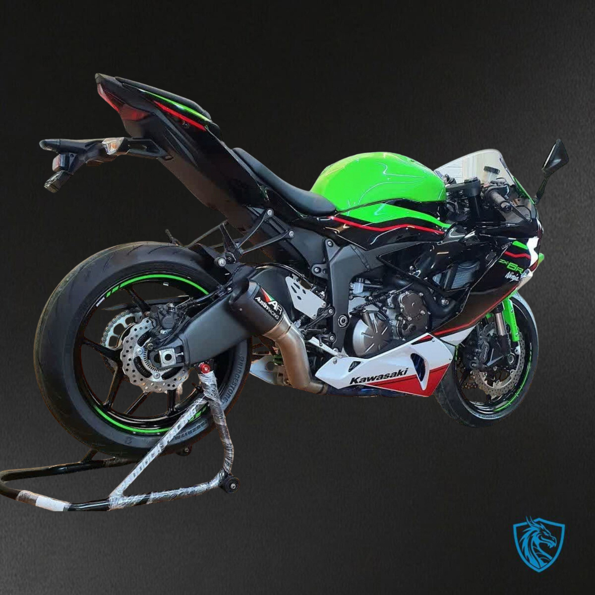 Kawasaki ZX-6R ZX636 (2019–2020) Black & Green Fairings Kit - Aftermarket ABS Bodywork