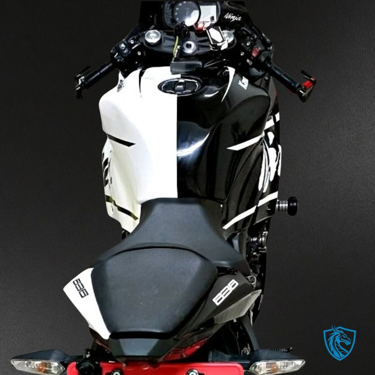 Kawasaki ZX-6R ZX636 (2019-2020) White & Black Logos ABS Bodywork - Fairings Kit