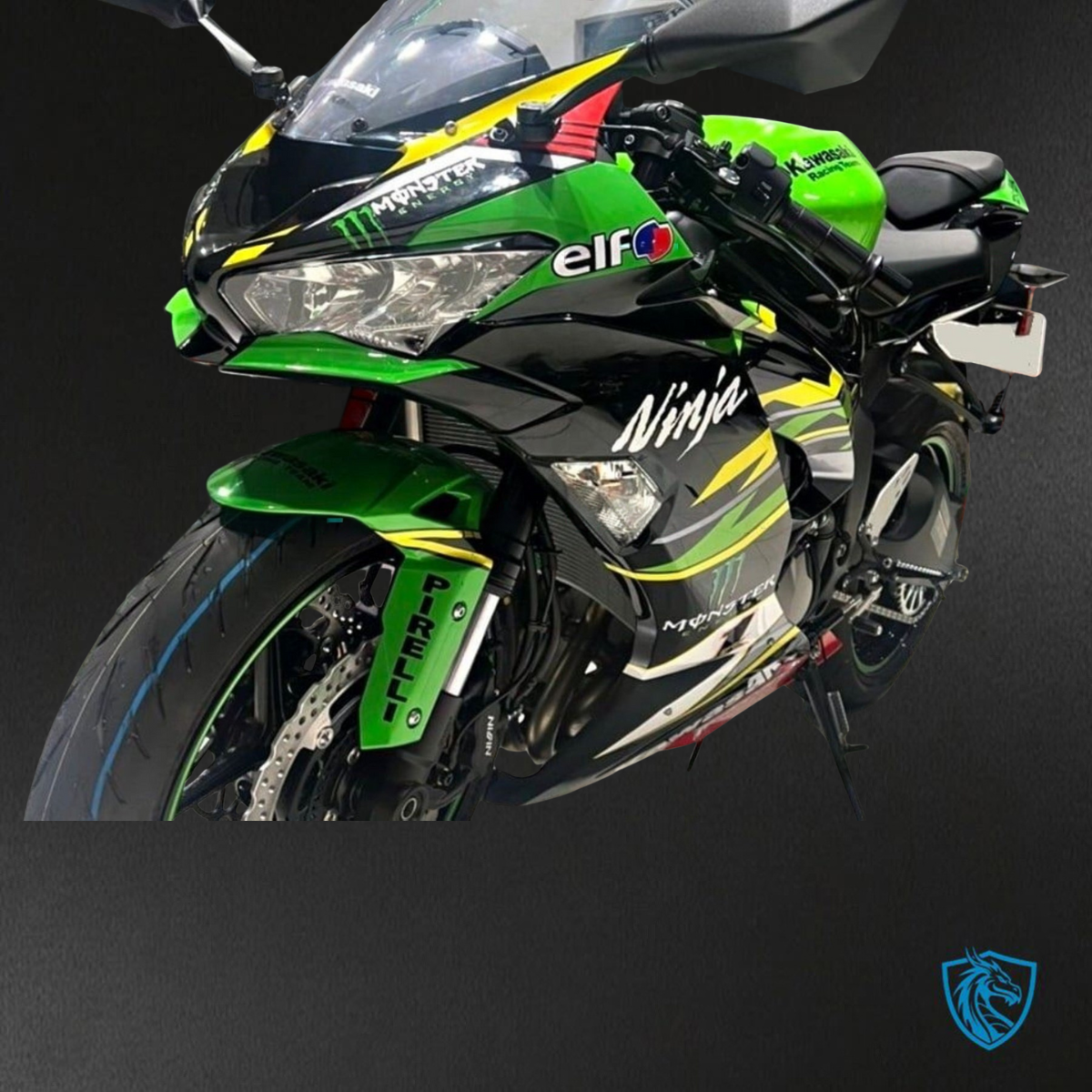 Kawasaki ZX-6R ZX636 (2019–2020) Black & Green Logos ABS Bodywork - Fairings Kit