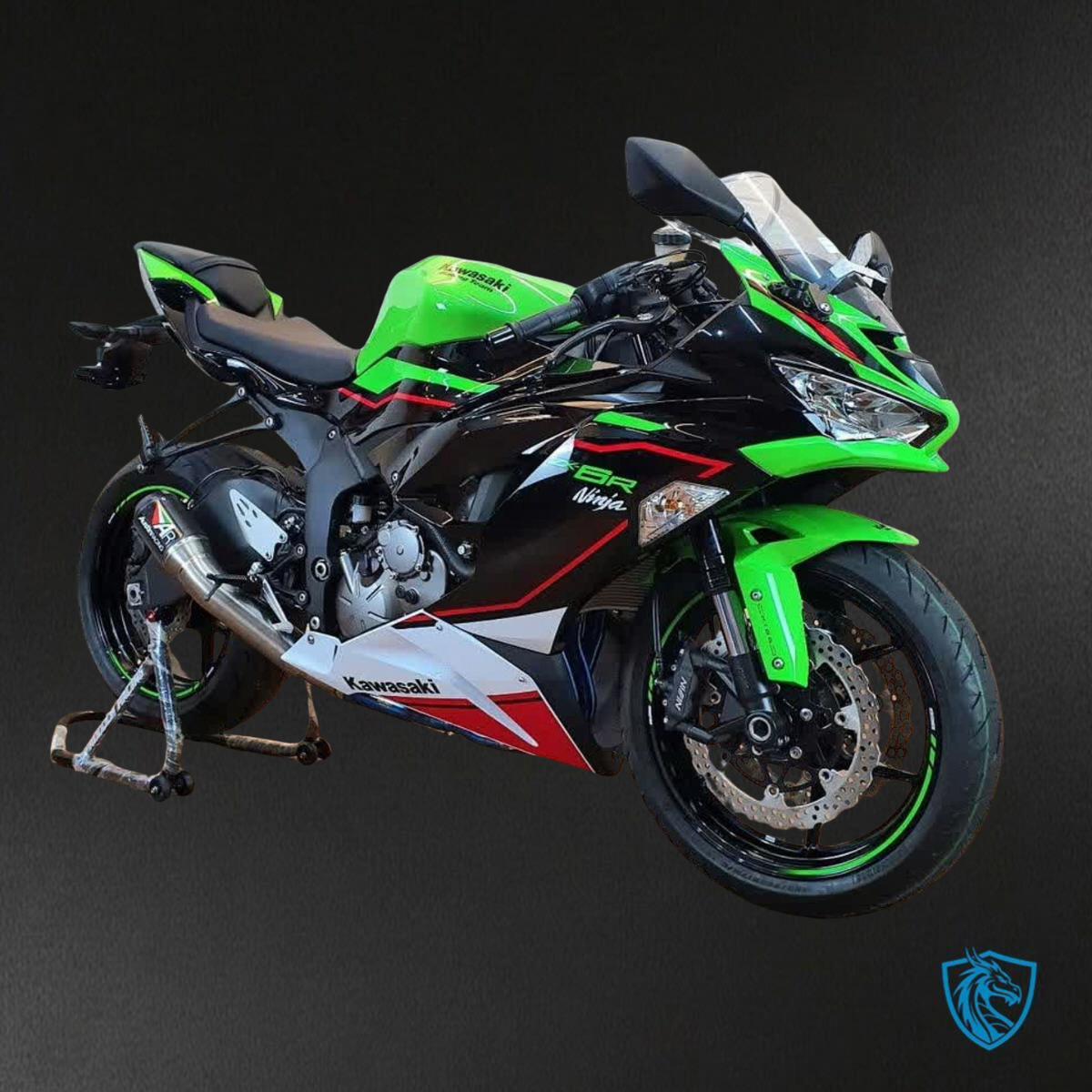Kawasaki ZX-6R ZX636 (2019–2020) Black & Green Fairings Kit - Aftermarket ABS Bodywork