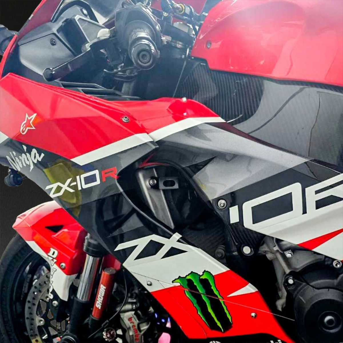 Kawasaki Ninja ZX-10R (2021-2023) Red, Black & White ABS Bodywork - Fairings Kit