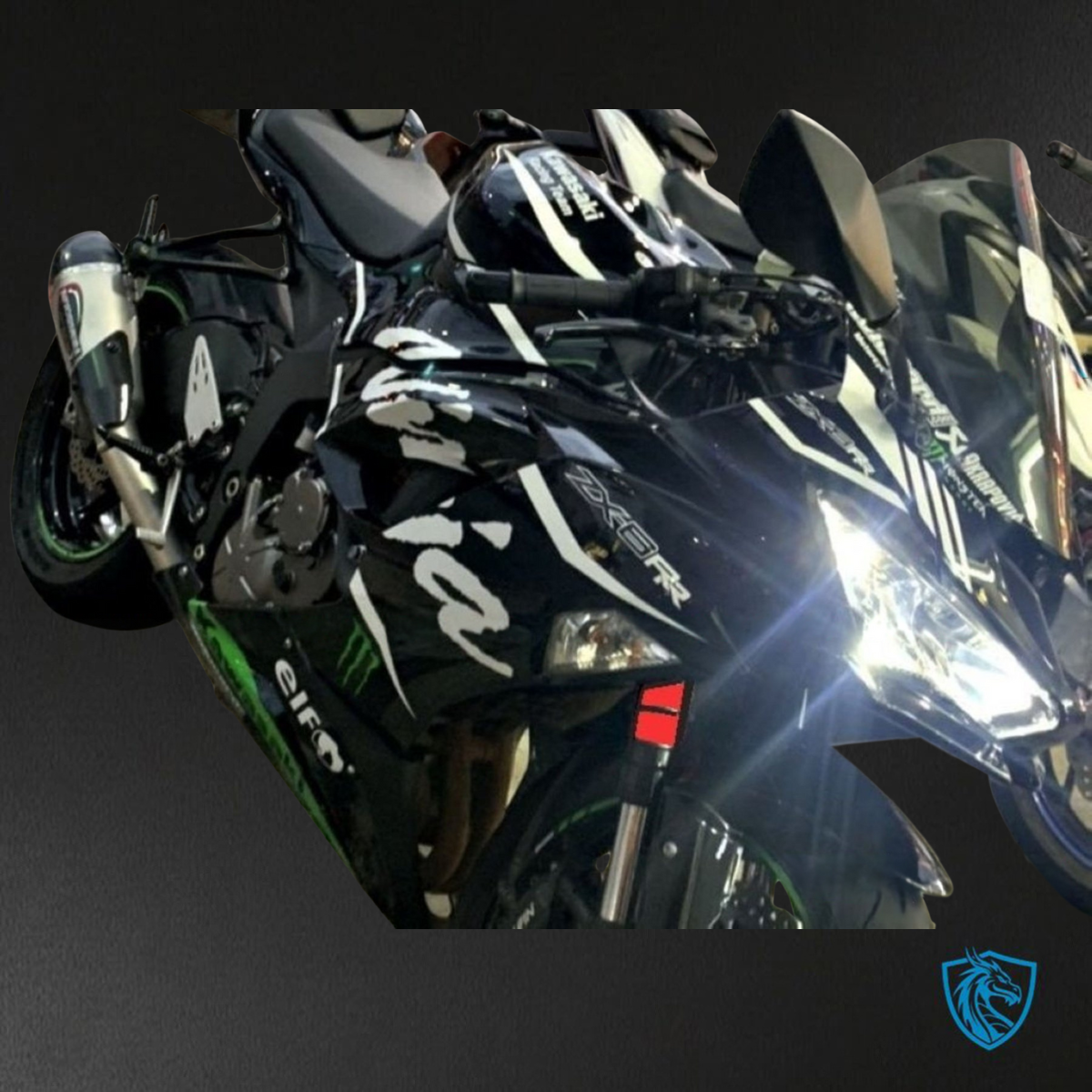 Kawasaki ZX-6R ZX636 (2019-2020) Black, Green & White Carbon Fiber ABS Bodywork - Fairings Kit
