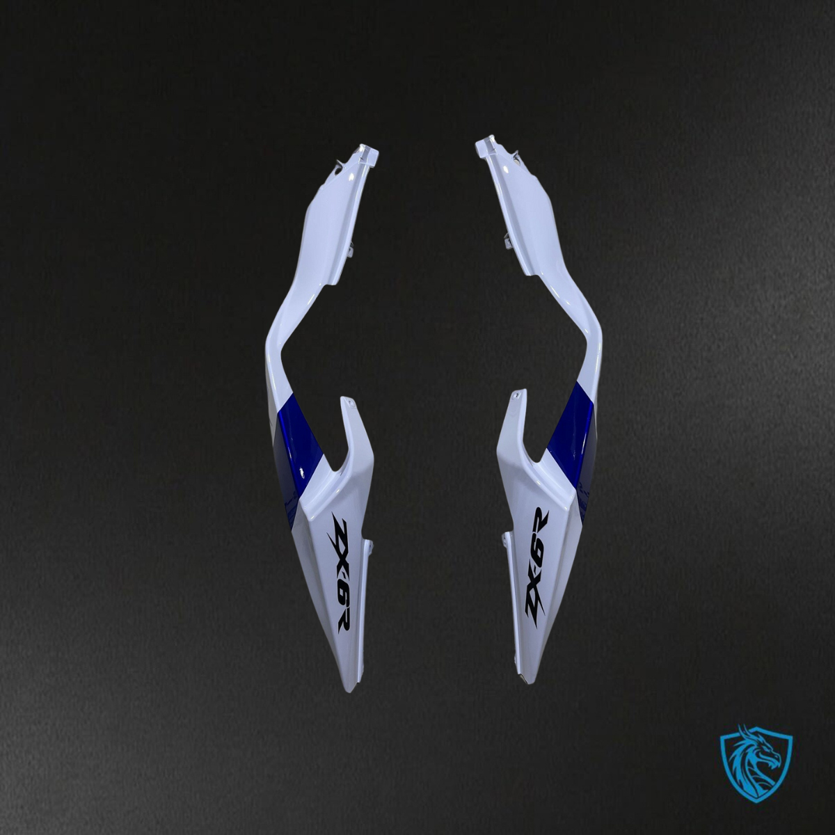 Kawasaki ZX-6R ZX636 (2023–2024) Glossy Green, Blue & White - Custom ABS Fairing Kit