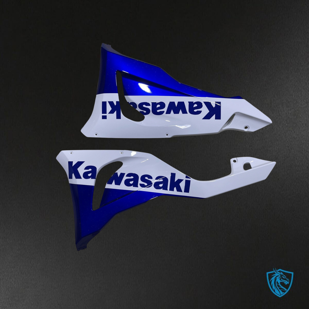 Kawasaki ZX-6R ZX636 (2023–2024) Glossy Green, Blue & White - Custom ABS Fairing Kit