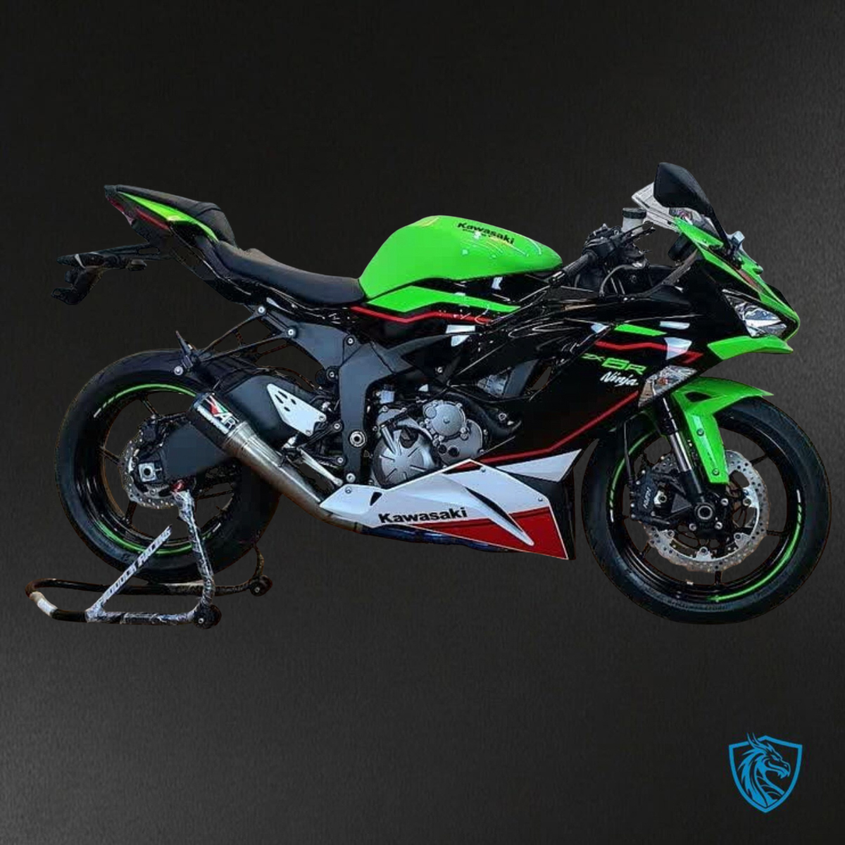 Kawasaki ZX-6R ZX636 (2019–2020) Black & Green Fairings Kit - Aftermarket ABS Bodywork