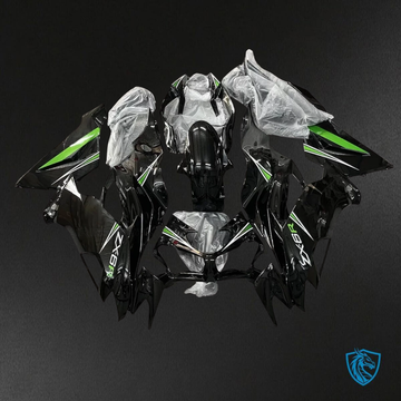 Kawasaki ZX-6R ZX636 (2019-2020) Gloss Black & Green - Custom ABS Fairing Kit