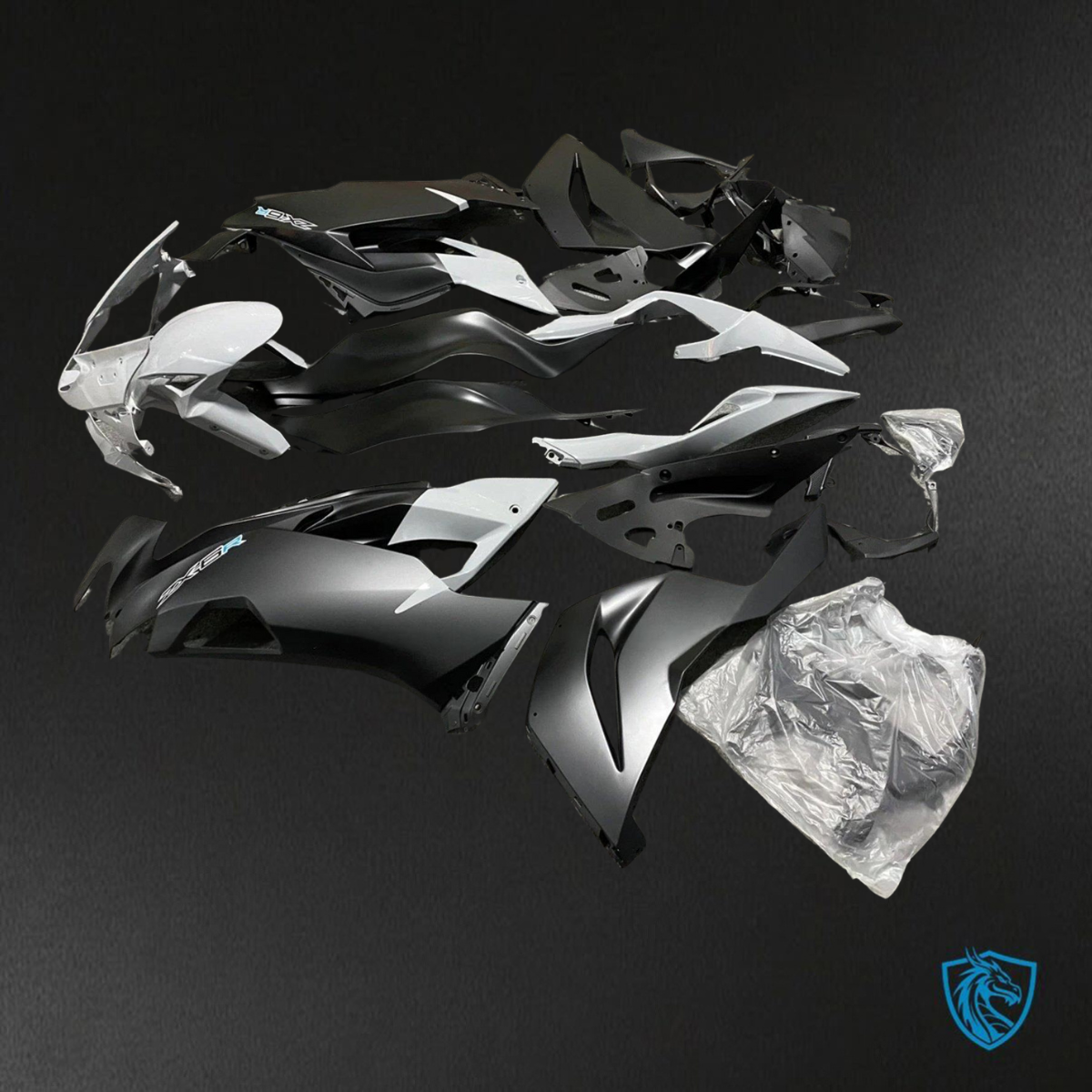 Kawasaki ZX-6R ZX636 (2019–2020) Glossy Black & Gray - Replacement Motorcycle Fairings Kit
