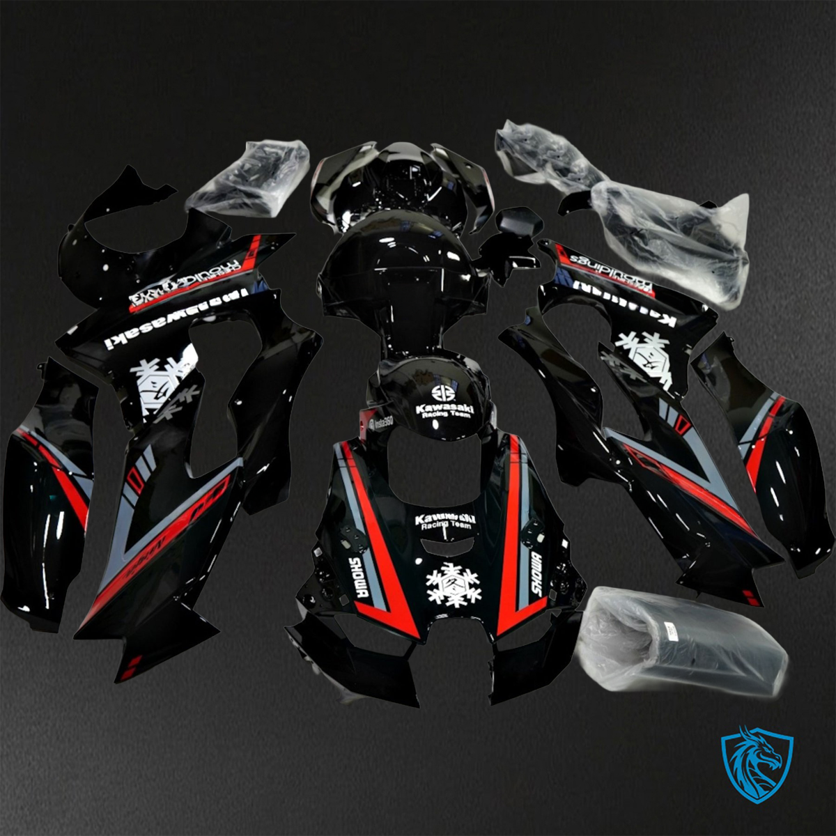 Kawasaki Ninja ZX-10R (2021-2023) Black & Red - Custom ABS Fairing Kit