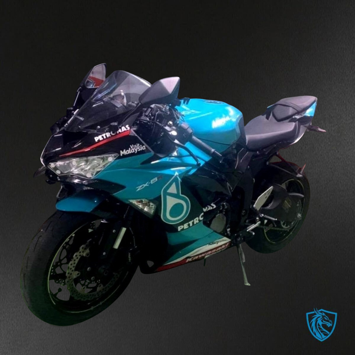 Kawasaki ZX-6R ZX636 (2019-2020) Blue Petronas & Black Logos - Custom ABS Fairing Kit