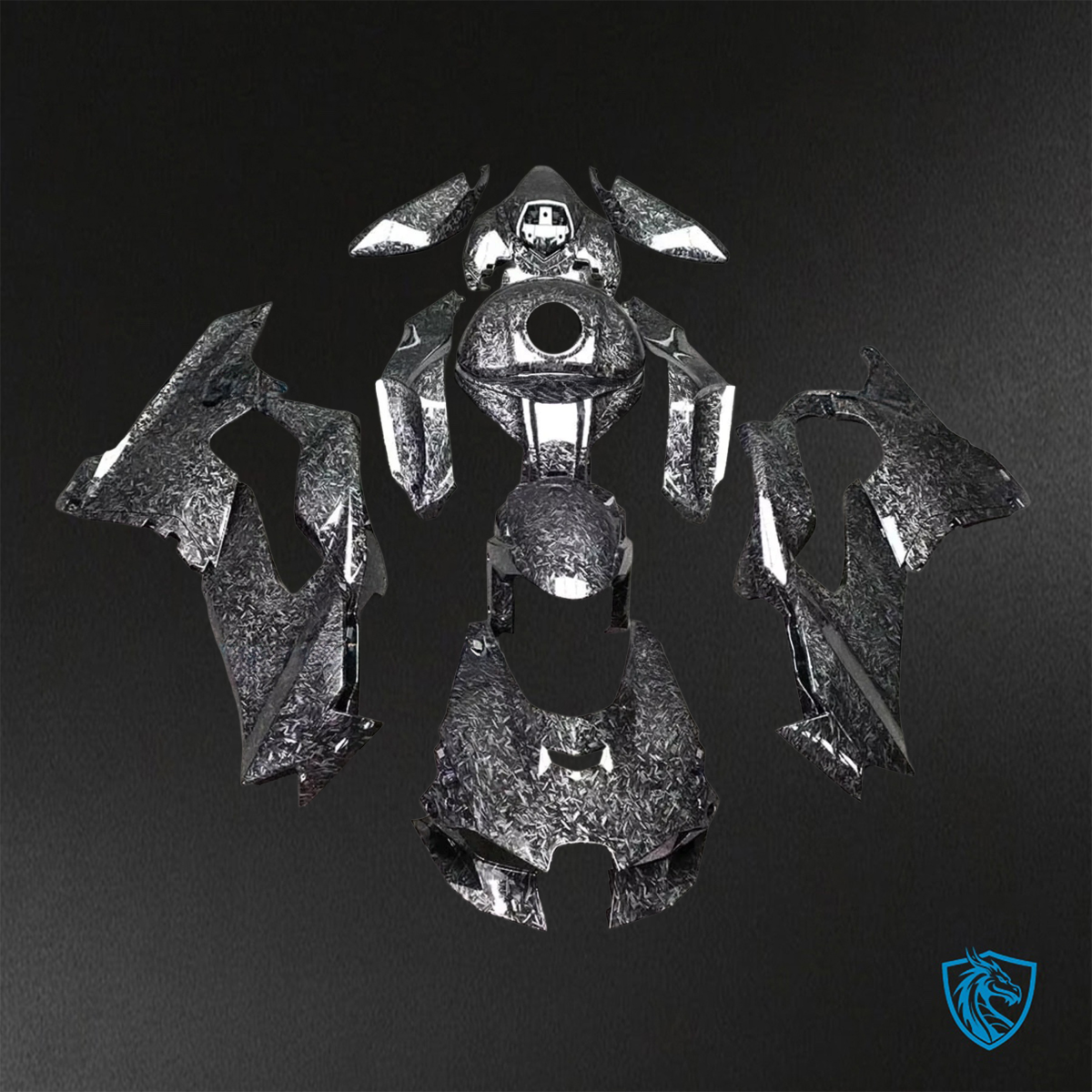 Kawasaki Ninja ZX-10R (2021-2023) Black Carbon Fabric  - Custom ABS Fairing Kit