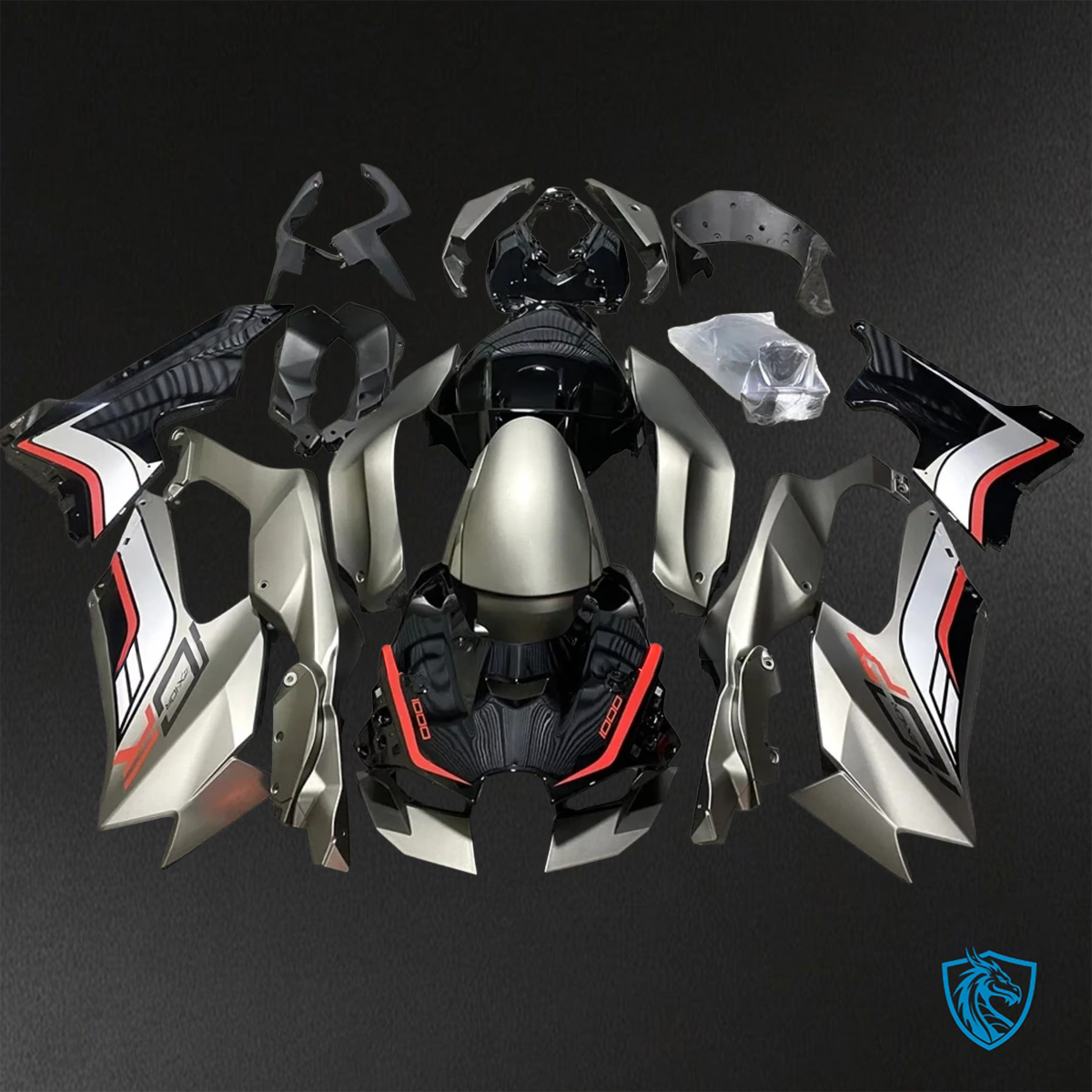 Kawasaki Ninja ZX-10R (2021-2023) Gray, Red & Black - Replacement Motorcycle Fairings Kit