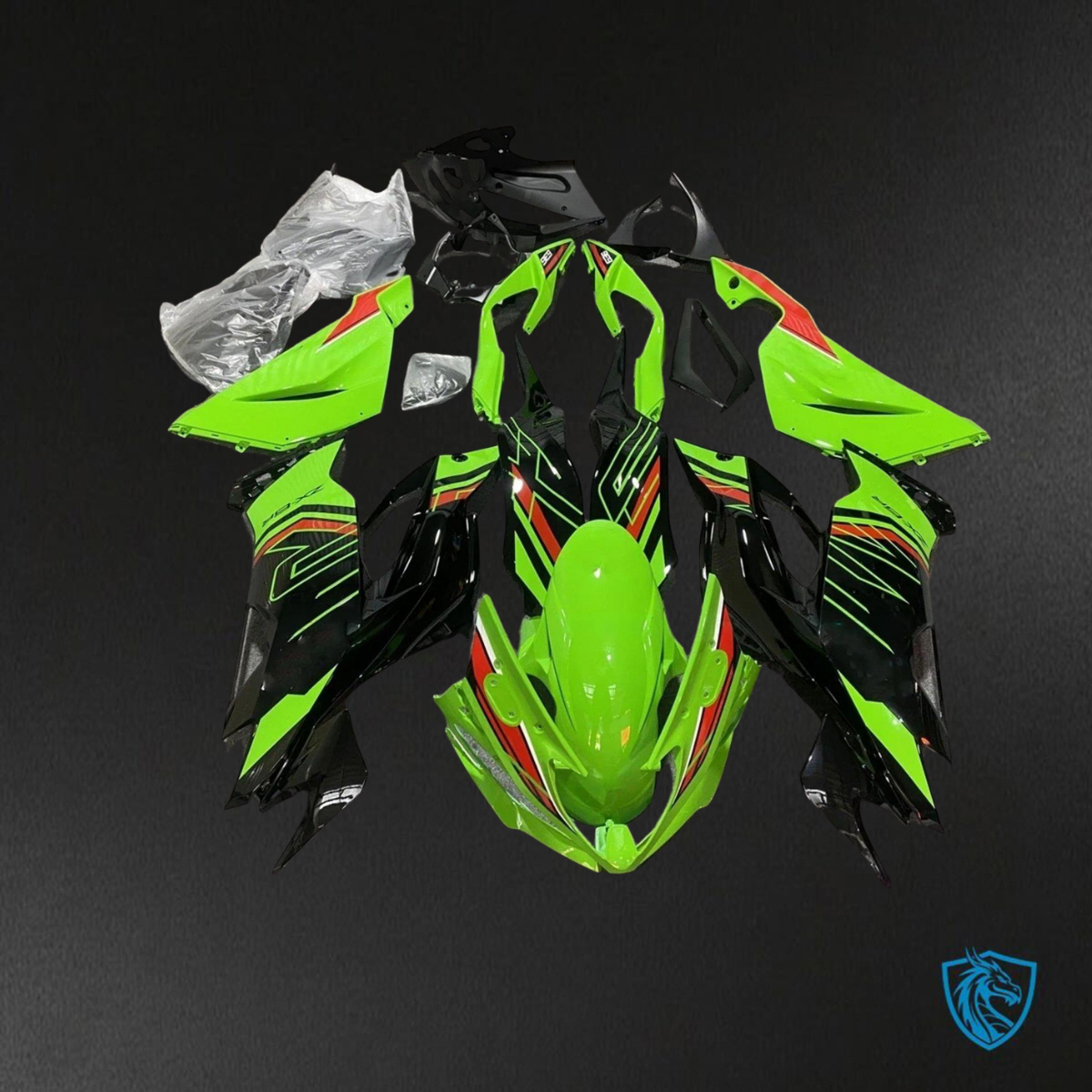 Kawasaki ZX-6R ZX636 (2019-2020) Glossy Green & Black ABS Bodywork - Fairings Kit