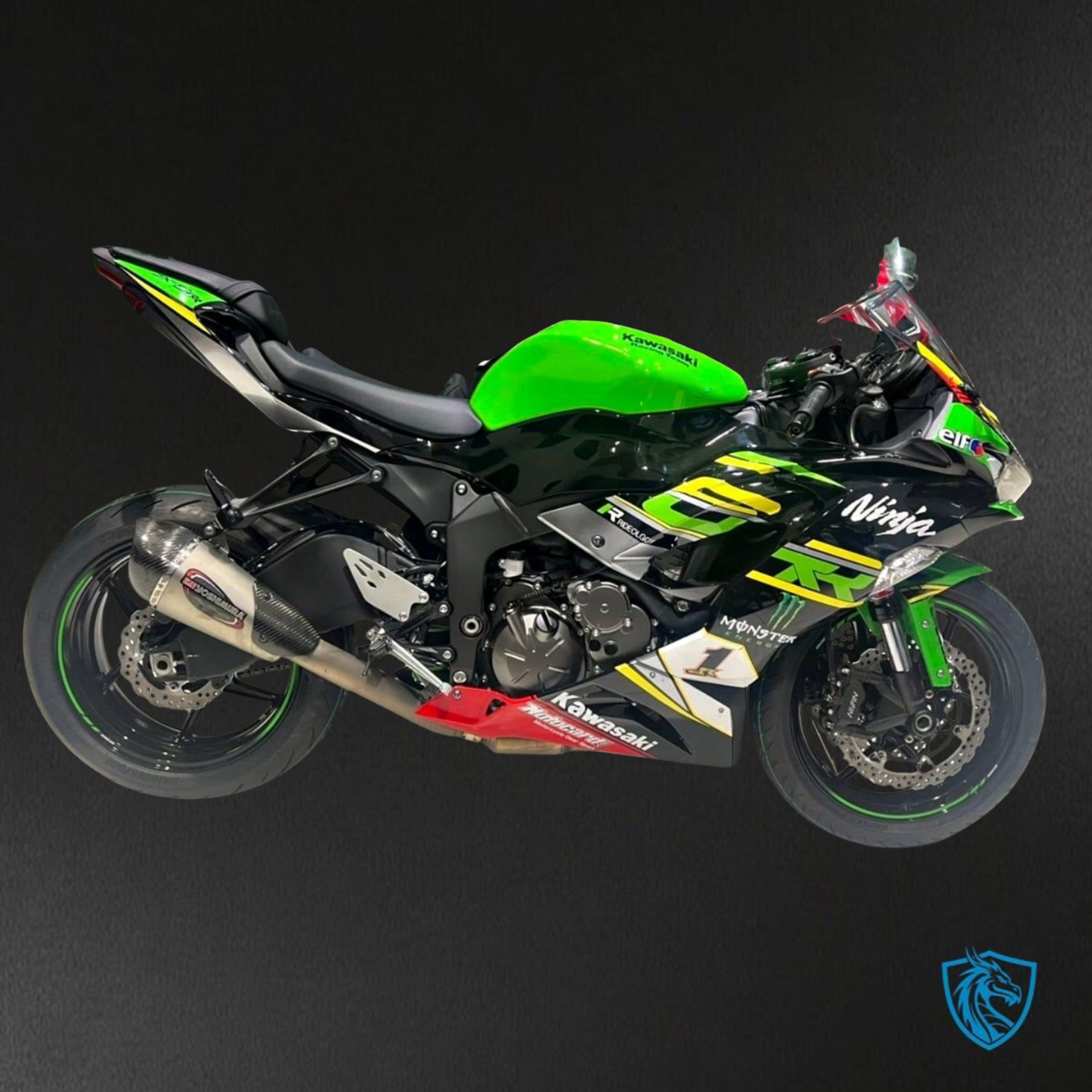 Kawasaki ZX-6R ZX636 (2019–2020) Black & Green Logos ABS Bodywork - Fairings Kit