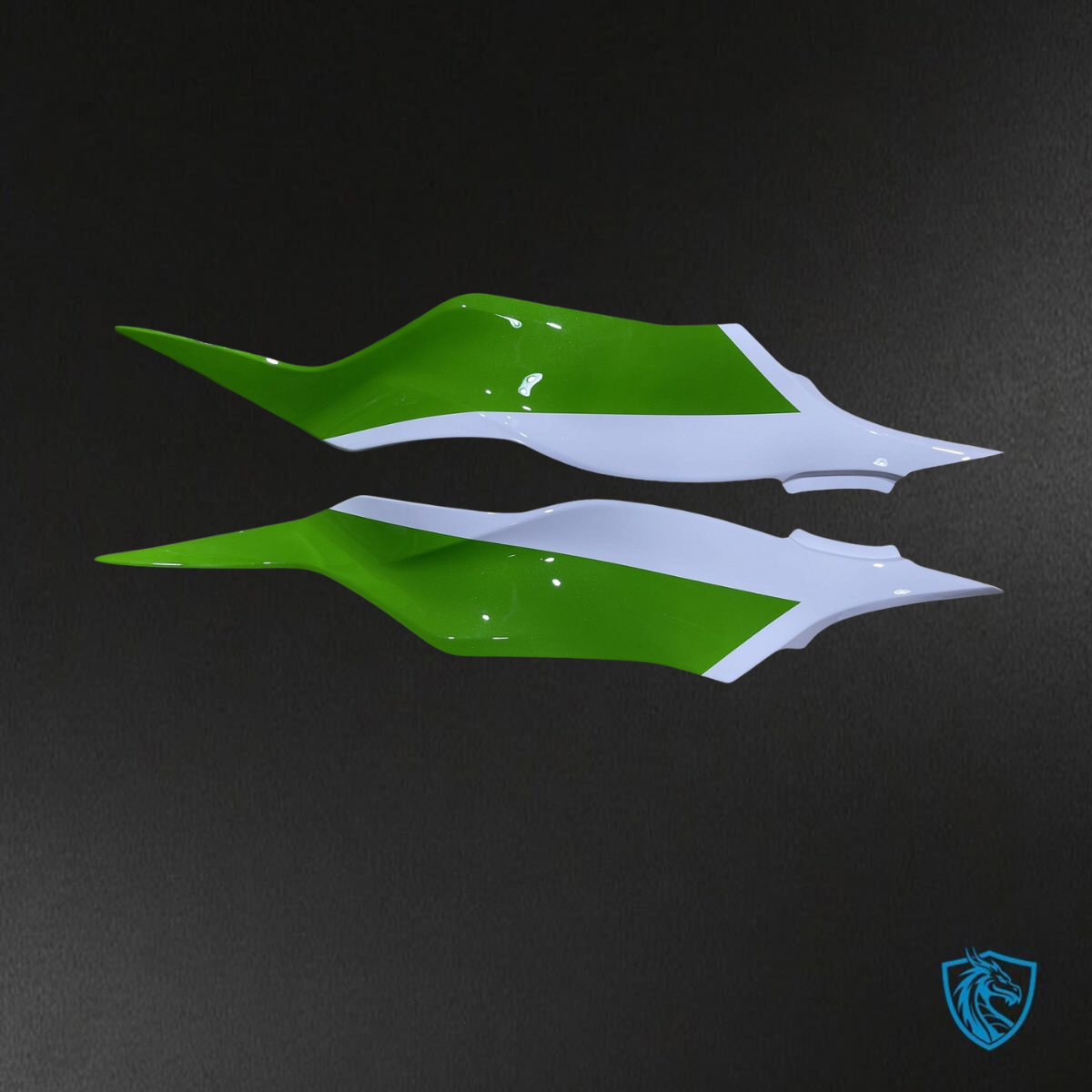 Kawasaki ZX-6R ZX636 (2023–2024) Glossy Green, Blue & White - Custom ABS Fairing Kit
