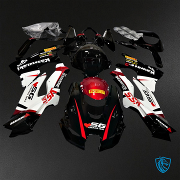 Kawasaki Ninja ZX-10R (2021-2023) Black, White & Red Logos Fairings Kit - Aftermarket ABS Bodywork