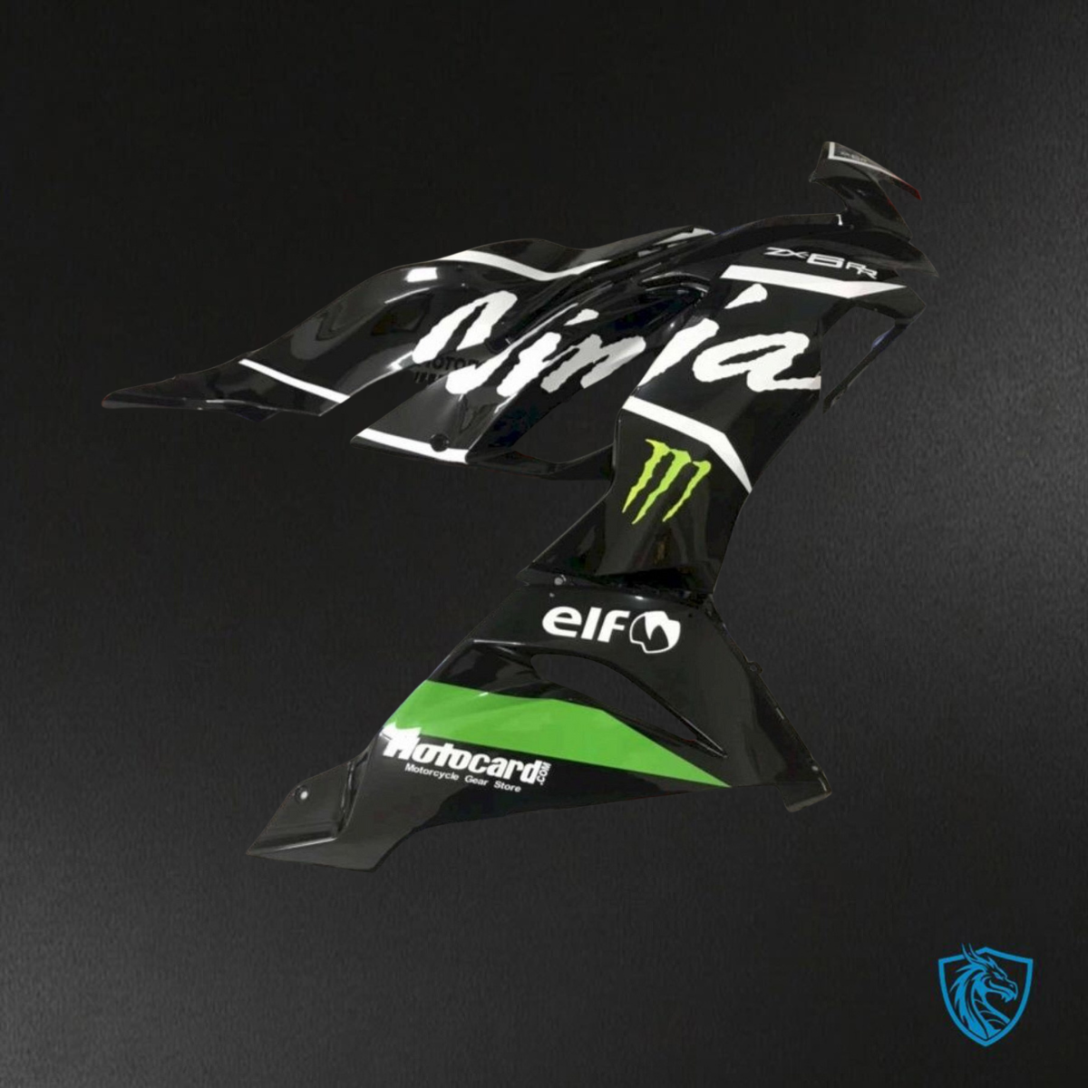 Kawasaki ZX-6R ZX636 (2019–2020) Black, Green & White Monster - Replacement Motorcycle Fairings Kit