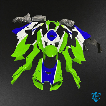 Kawasaki Ninja ZX-10R (2021-2023) Green, White & Blue Fairings Kit - Aftermarket ABS Bodywork