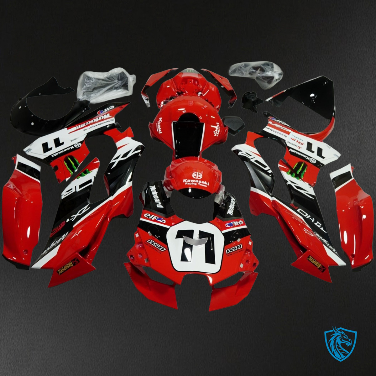 Kawasaki Ninja ZX-10R (2021-2023) Red, Black & White ABS Bodywork - Fairings Kit