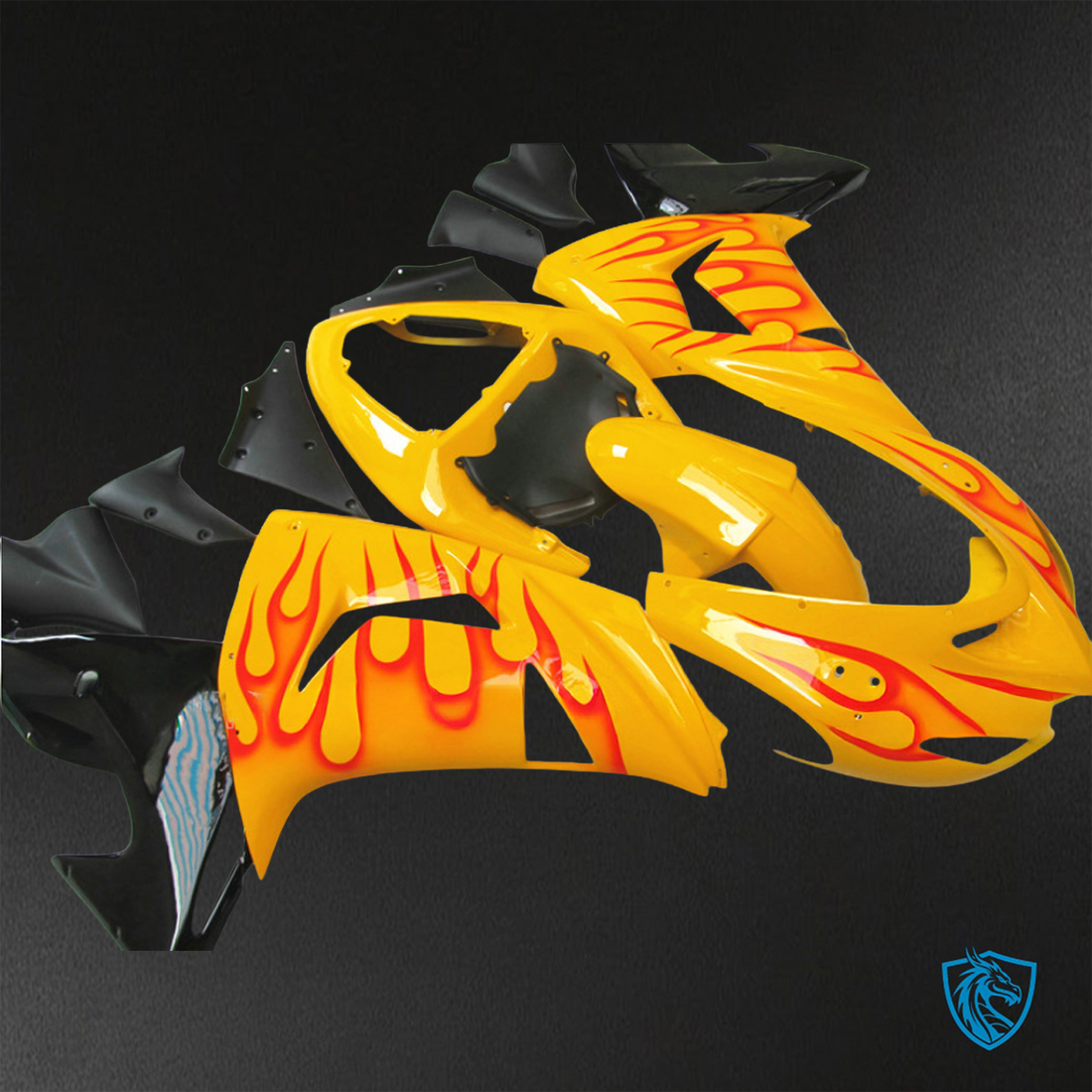 Kawasaki Ninja ZX-10R (2006-2007) Yellow Fairings Kit - Aftermarket ABS Bodywork