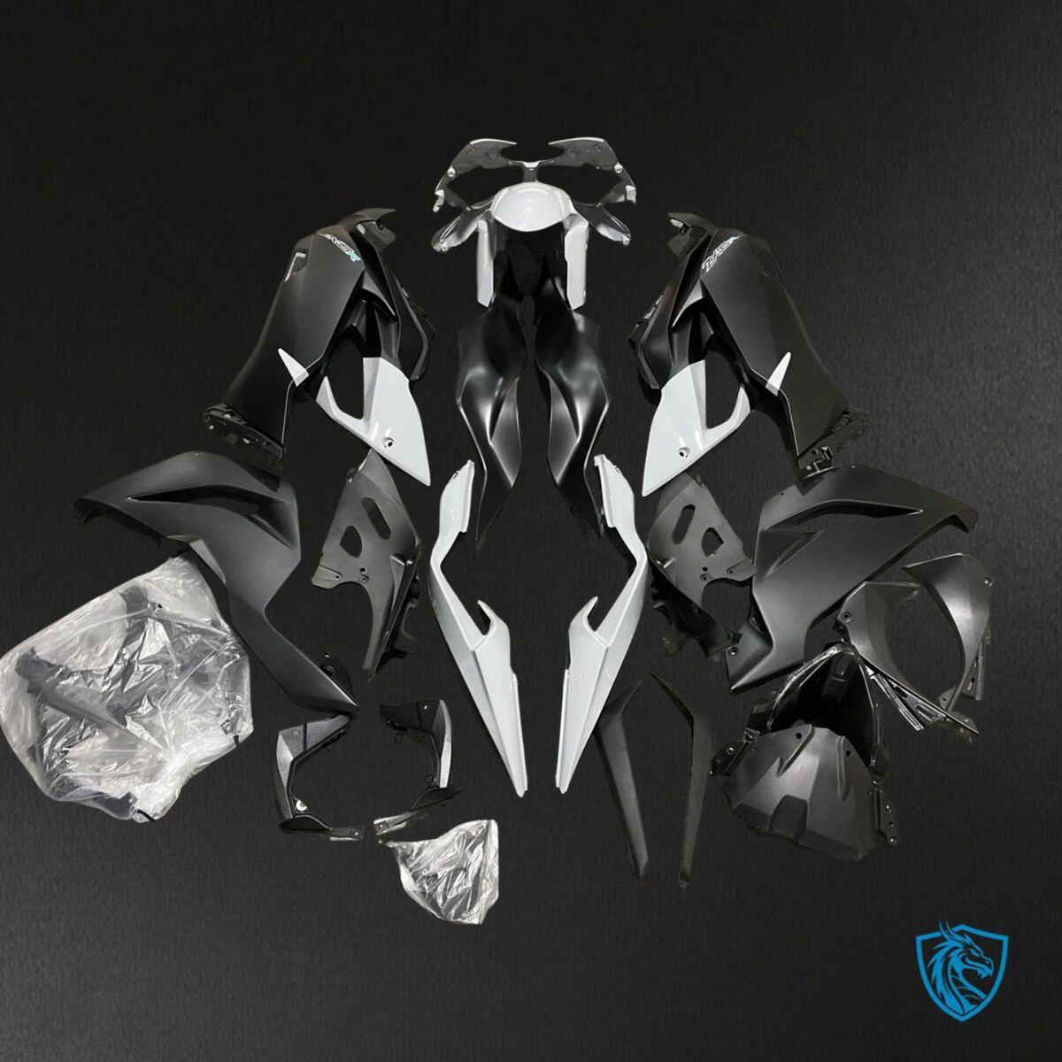 Kawasaki ZX-6R ZX636 (2019–2020) Glossy Black & Gray - Replacement Motorcycle Fairings Kit
