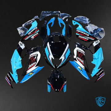 Kawasaki ZX-6R ZX636 (2019-2020) Black, White & Blue Shark ABS Bodywork - Fairings Kit
