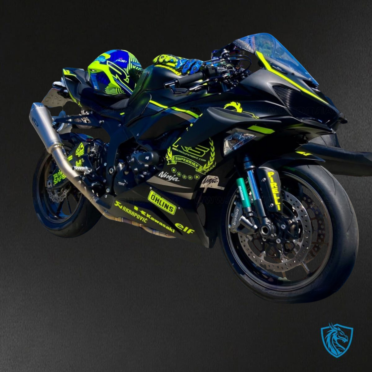 Kawasaki ZX-6R ZX636 (2019–2020) Black & Yellow Logos - Custom ABS Fairing Kit