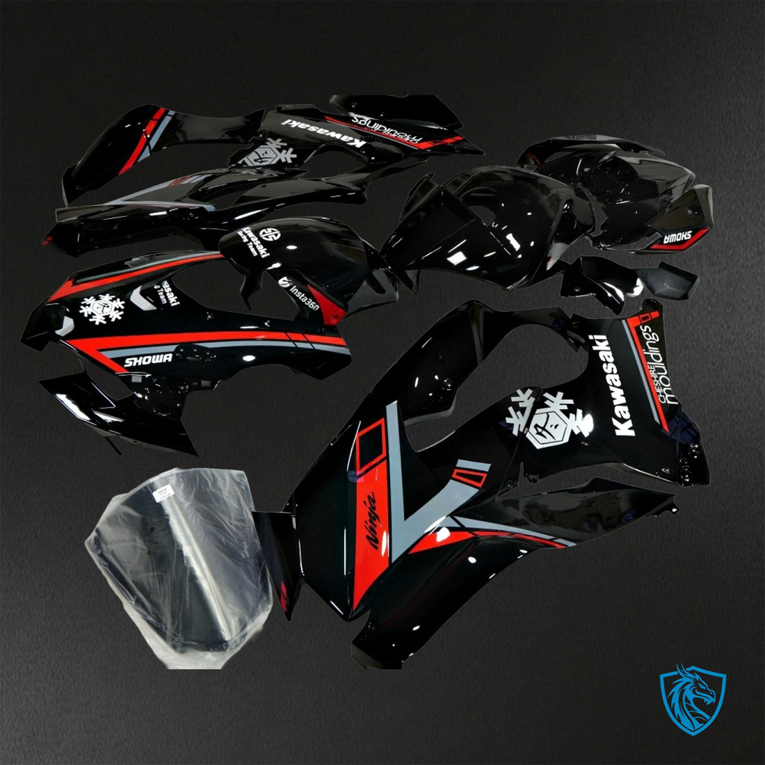 Kawasaki Ninja ZX-10R (2021-2023) Black & Red - Custom ABS Fairing Kit