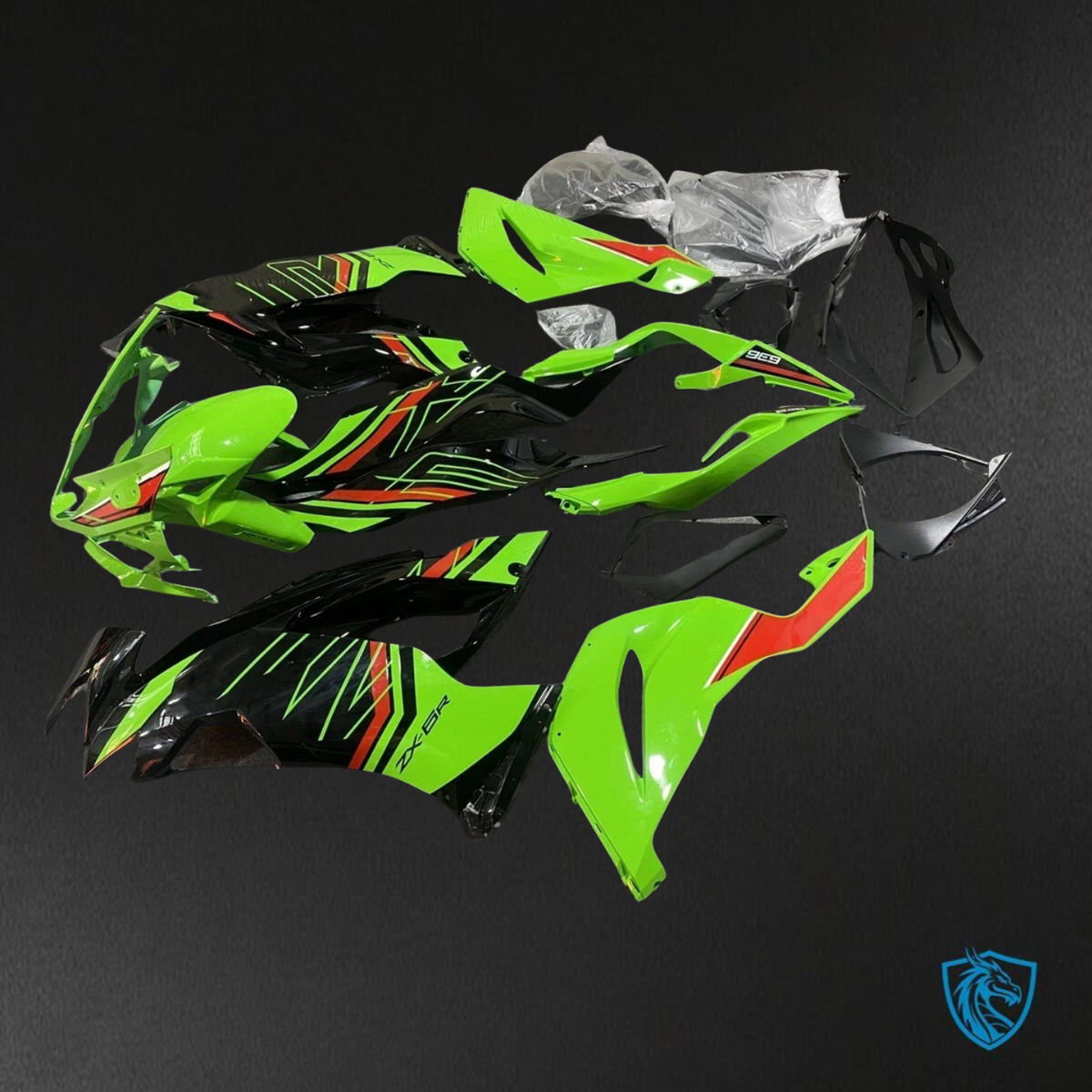 Kawasaki ZX-6R ZX636 (2019-2020) Glossy Green & Black ABS Bodywork - Fairings Kit