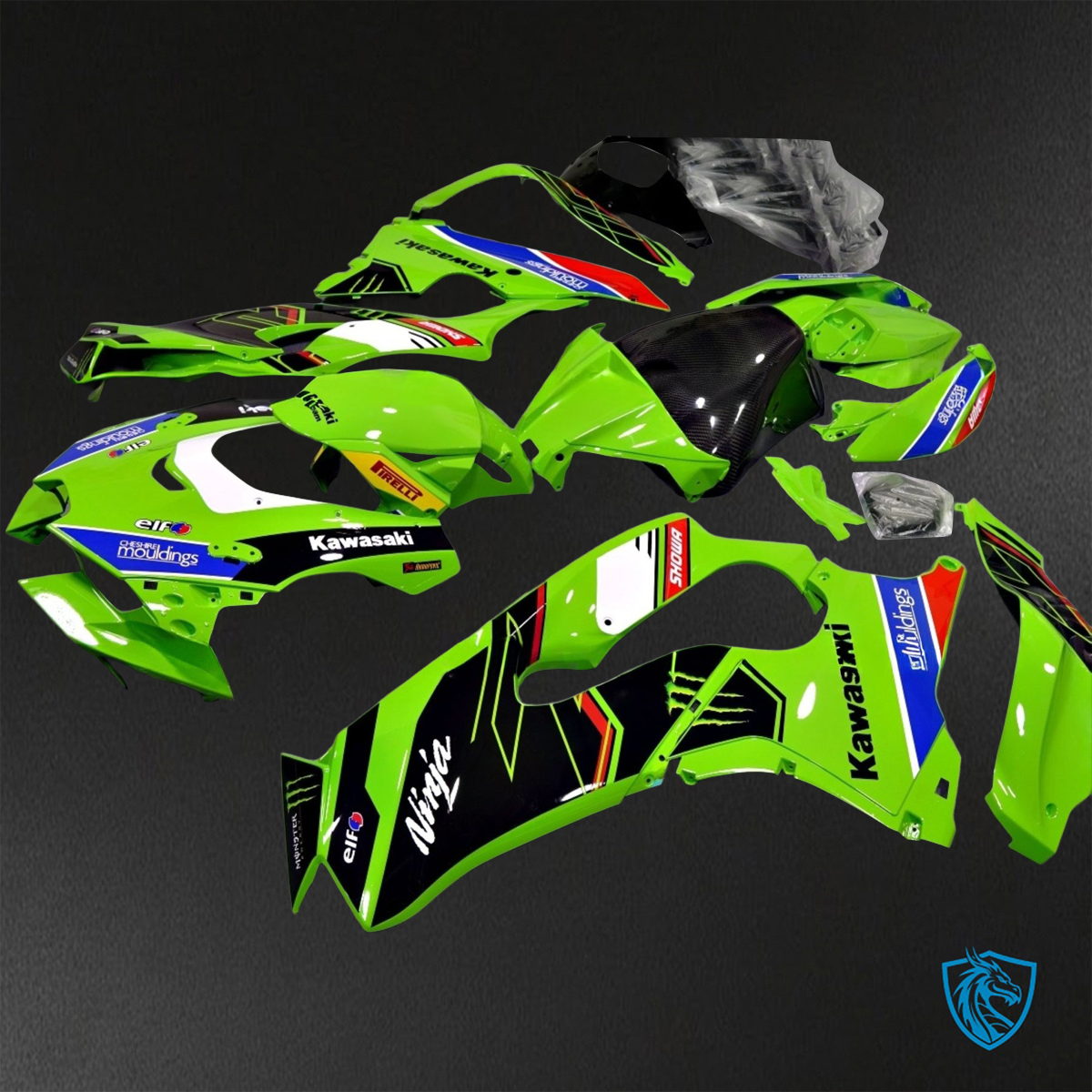 Kawasaki Ninja ZX-10R (2021-2023) Green & Black ABS Bodywork - Fairings Kit